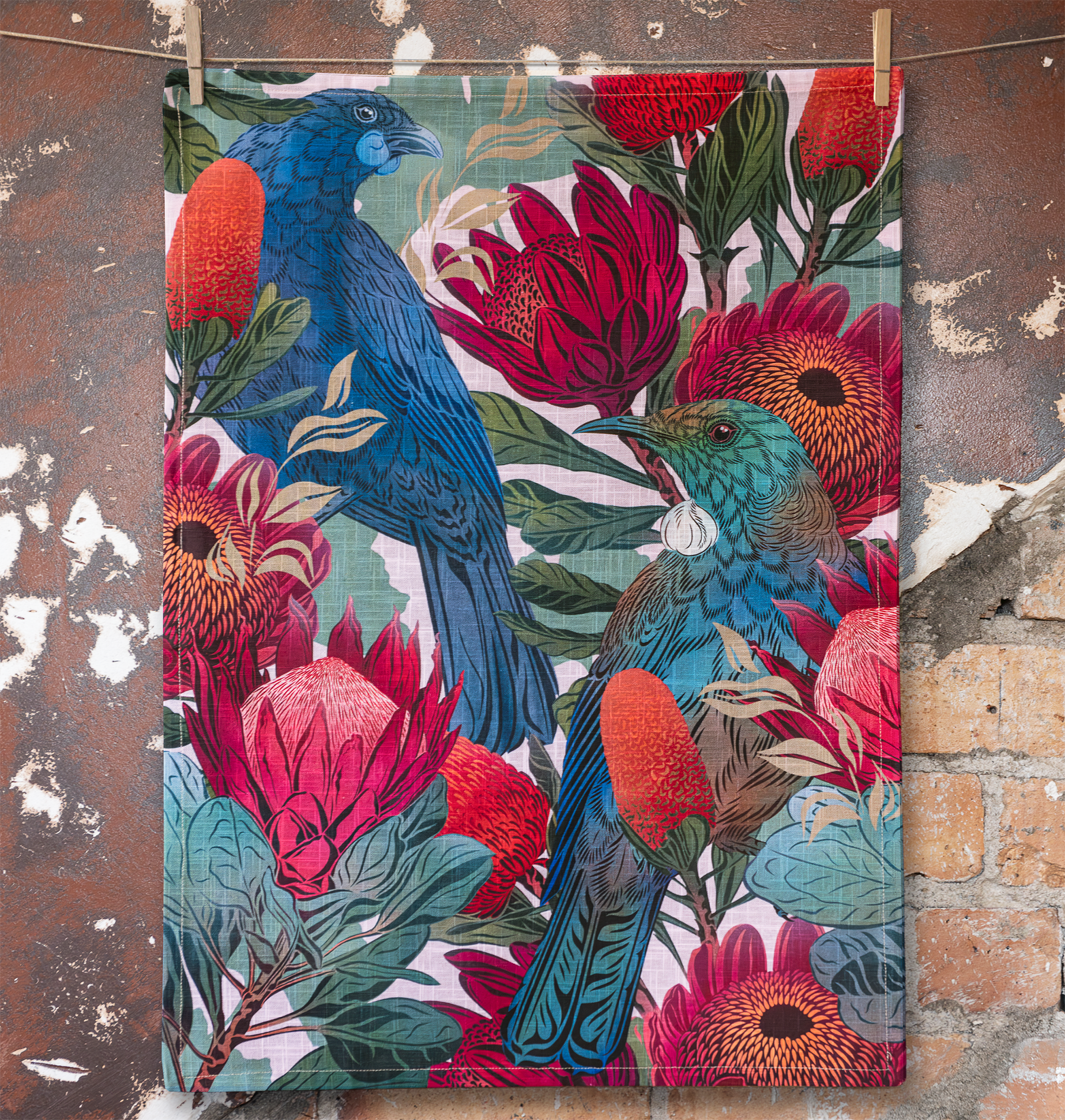 Kōkako & Tūī Tea Towel