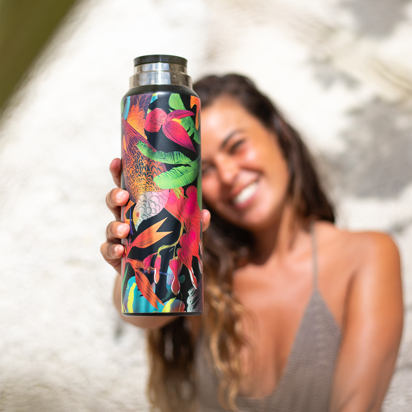 1L Stainless Steel Water Bottle - Fruit Dove & Flora