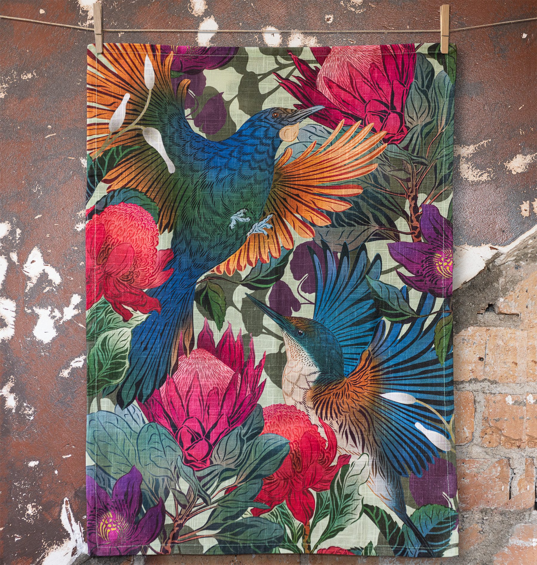 PRE ORDER: Tūī & Kingfisher Tea Towel