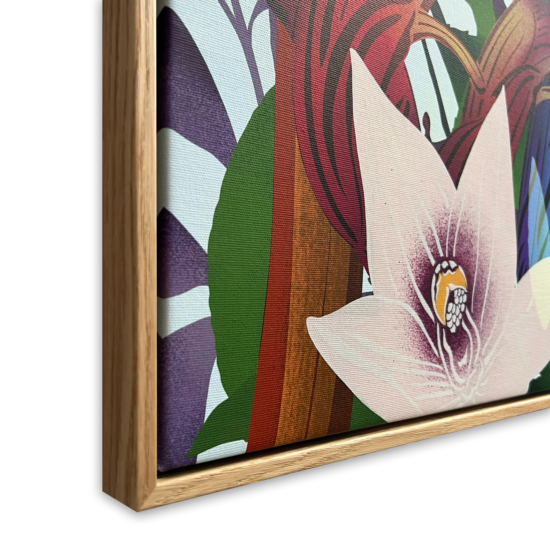 Perched Kererū & Harakeke Printed Canvas