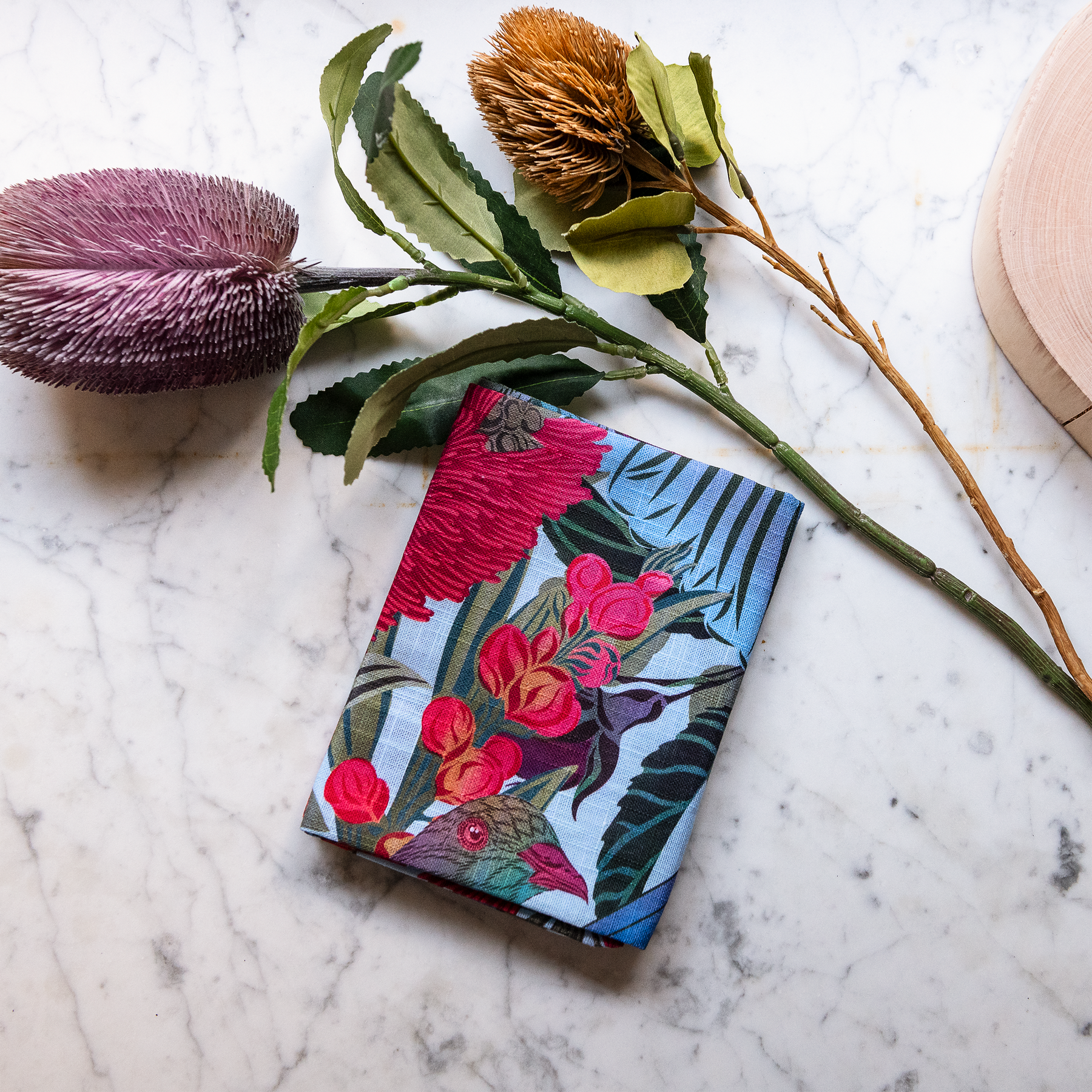 PRE ORDER: Kererū & Kākāriki Tea Towel