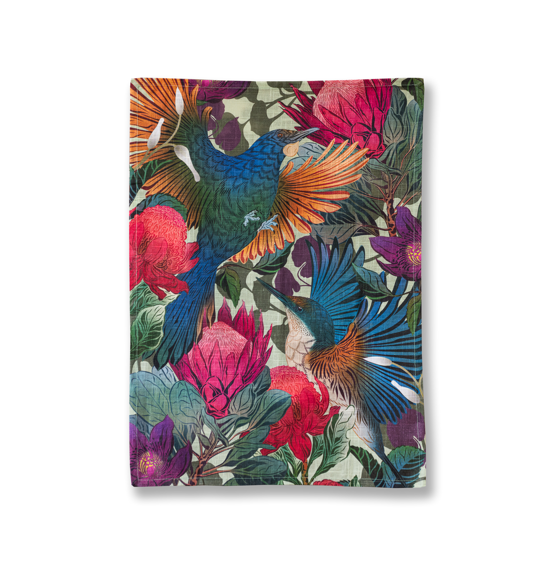 Tūī & Kingfisher Tea Towel