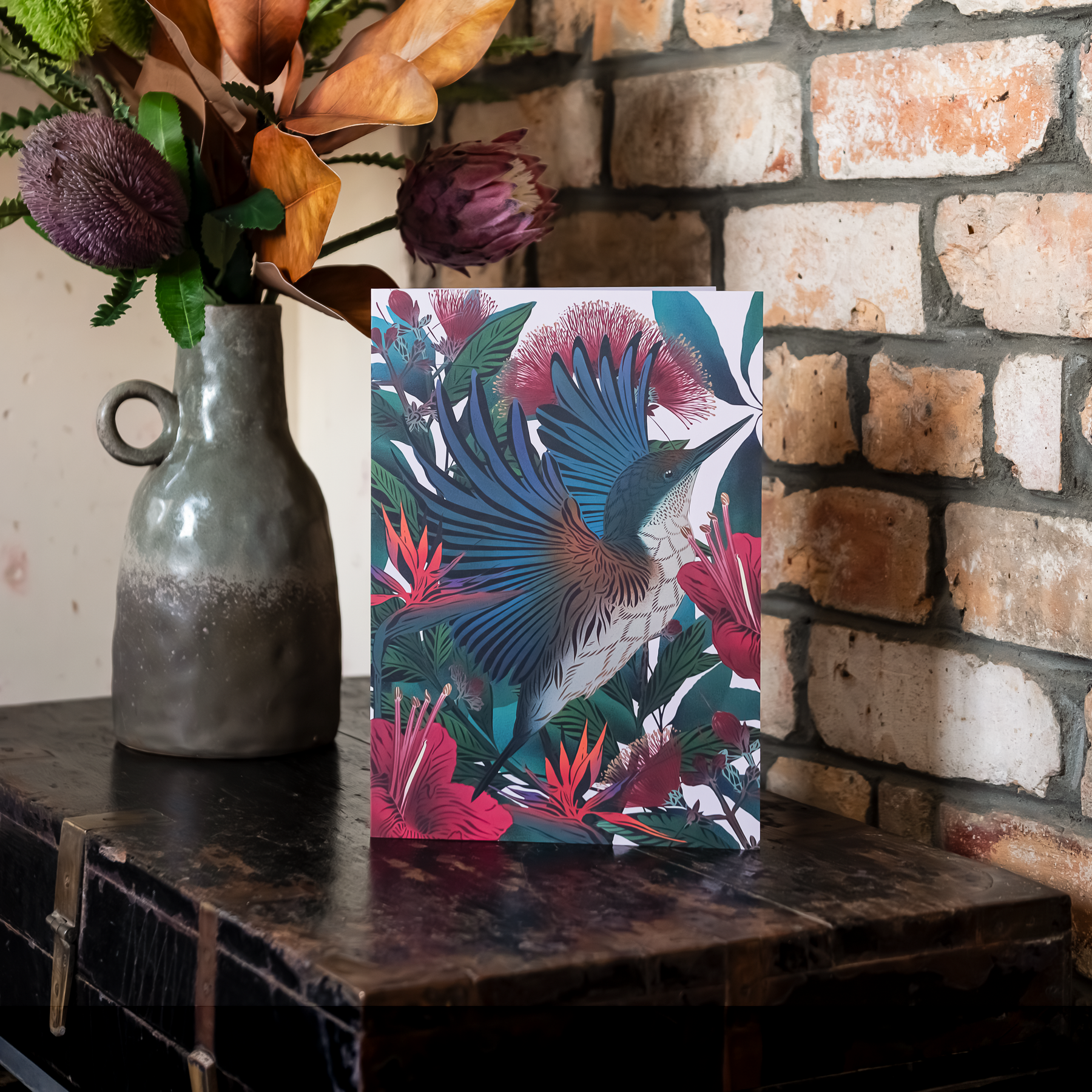 Kotare & Pohutukawa A4 Art Card