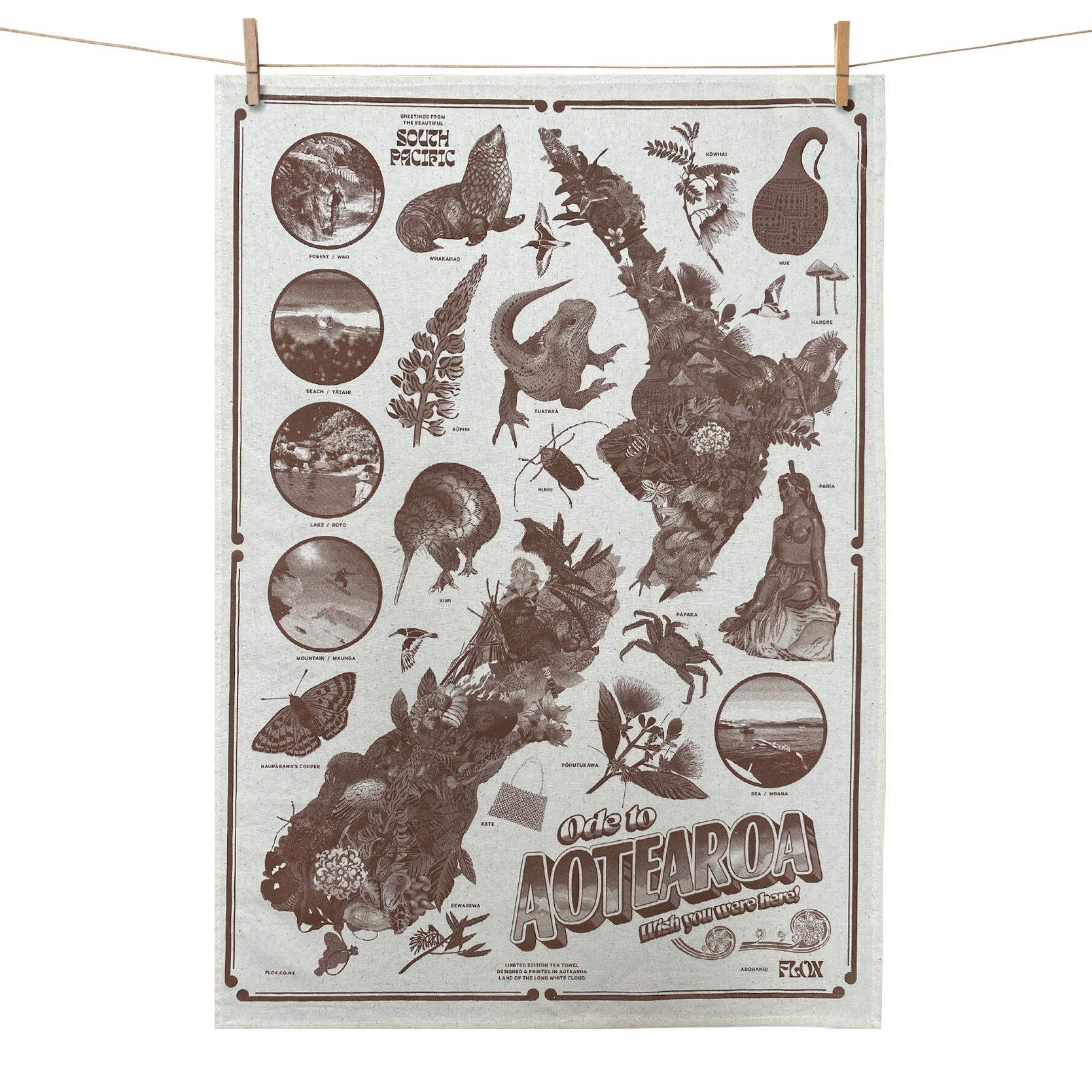 Ode To Aotearoa Vintage Tea Towel