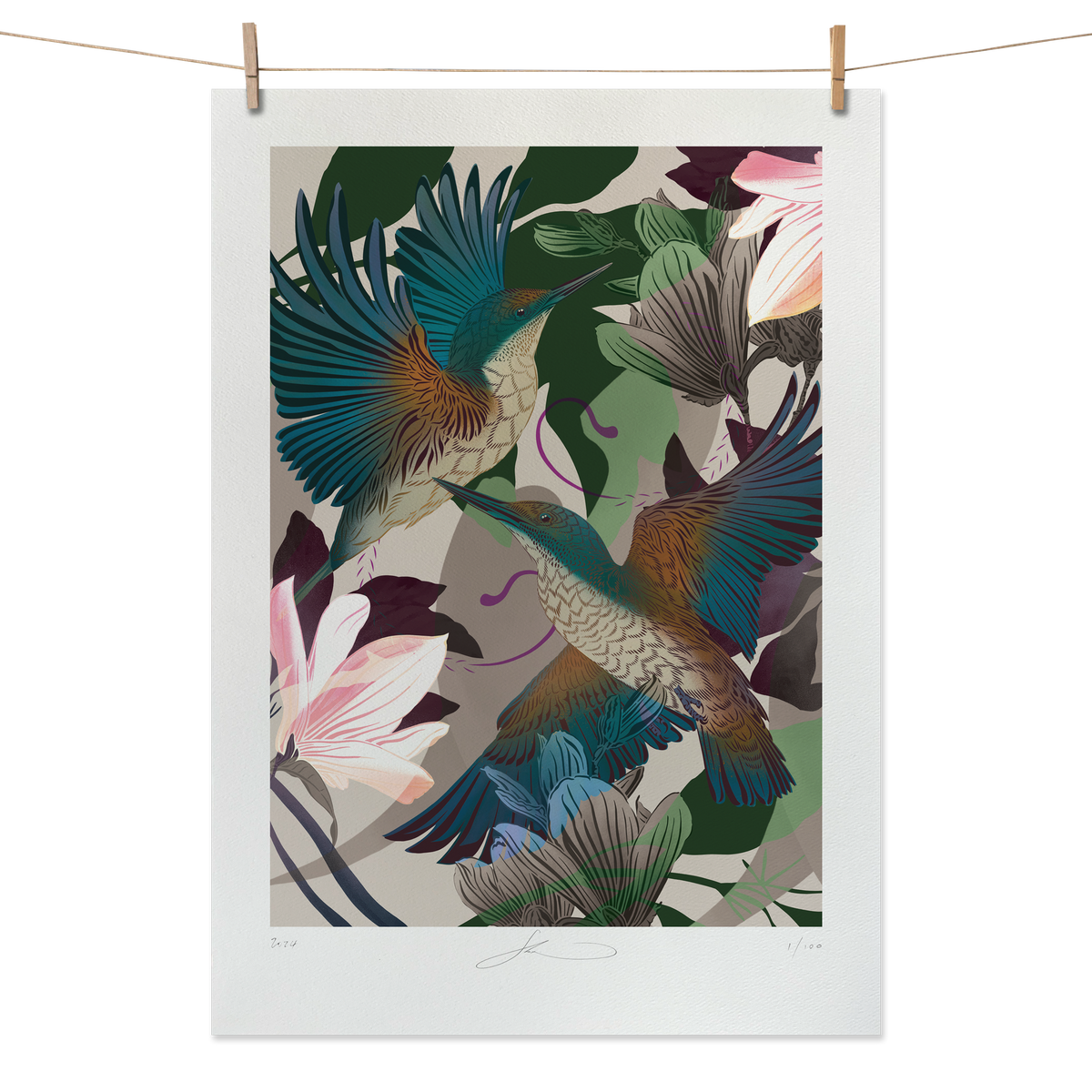 Evolution Kingfishers Boutique Print - FLOX