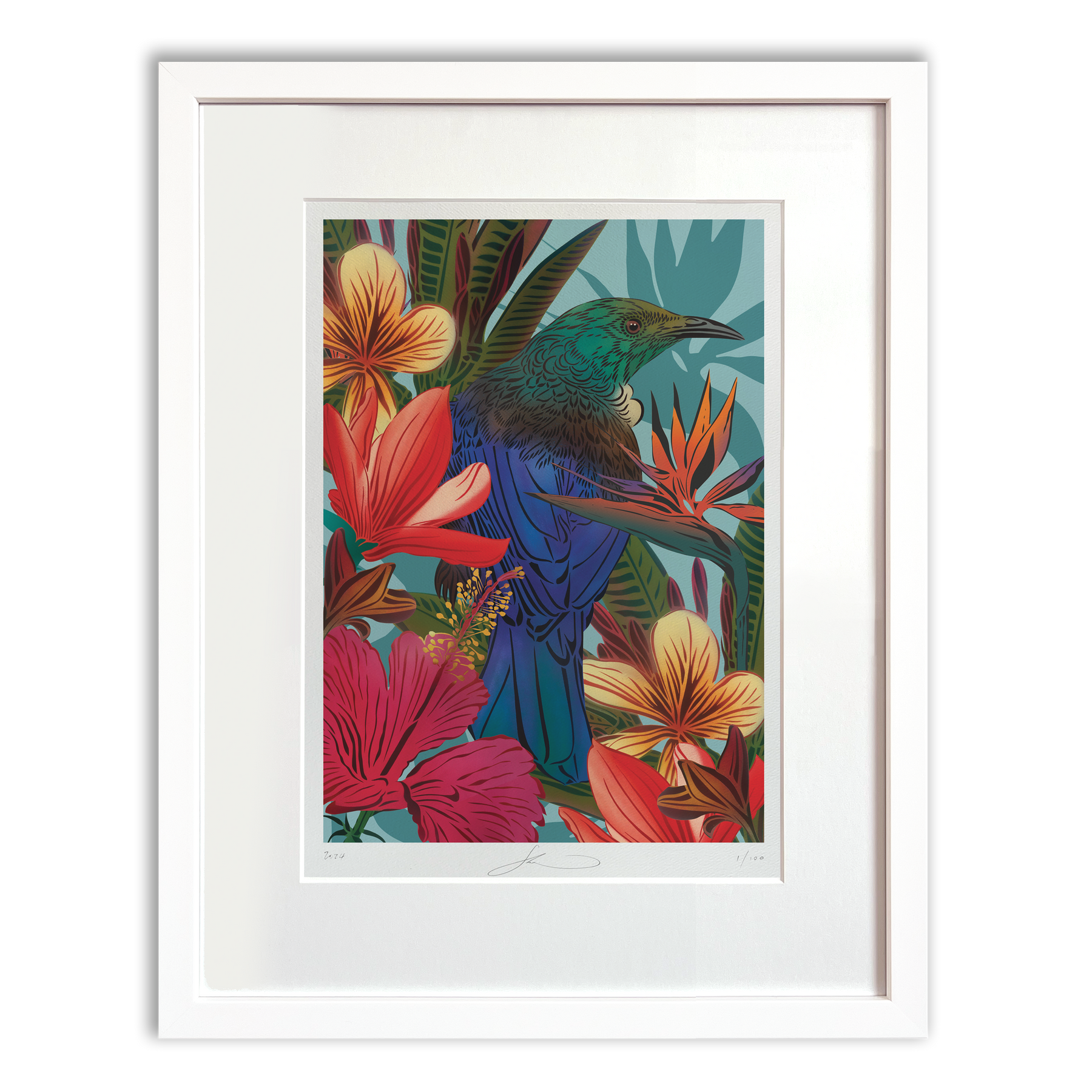 Tūī & Hibiscus Boutique Print