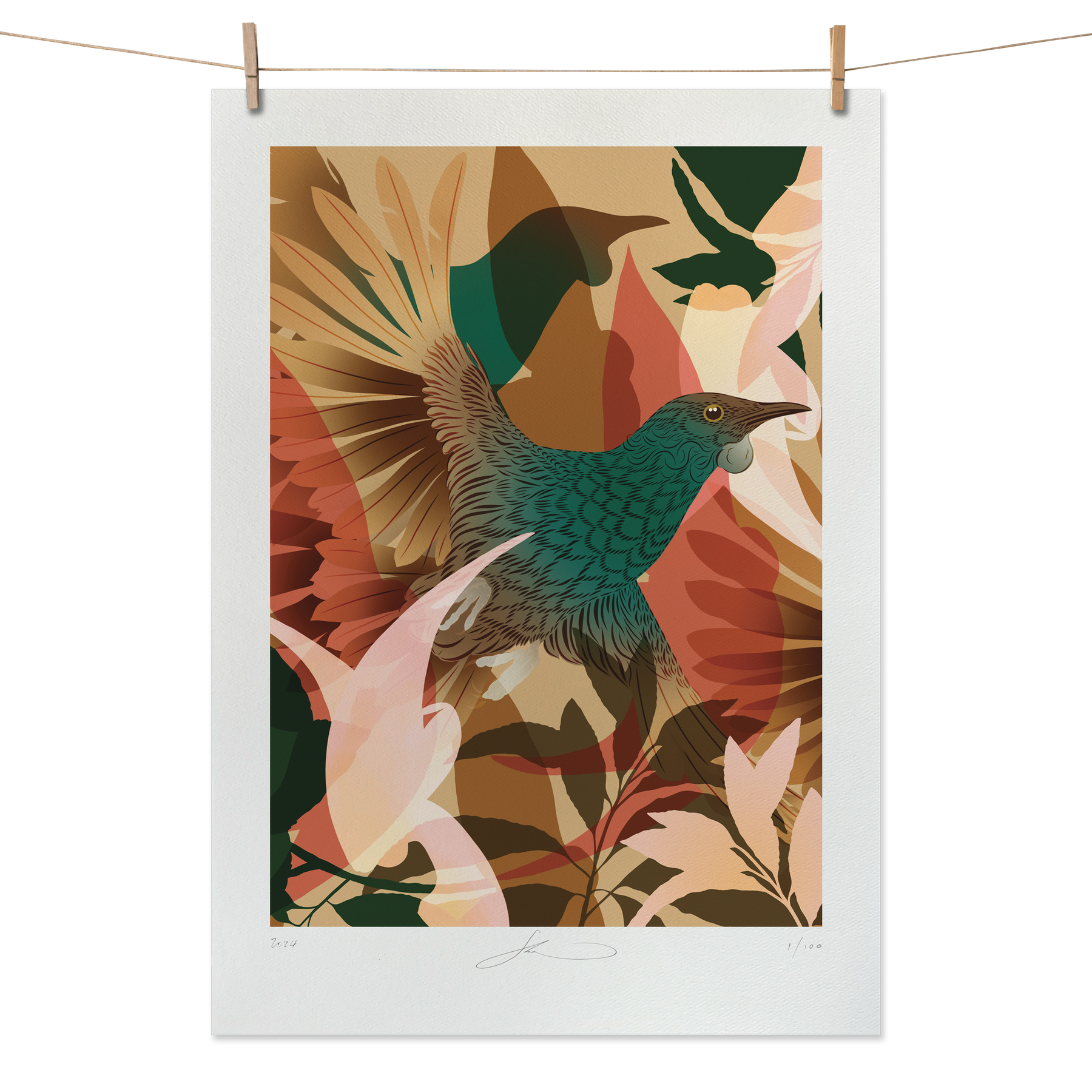 Tūī Whenua Boutique Print