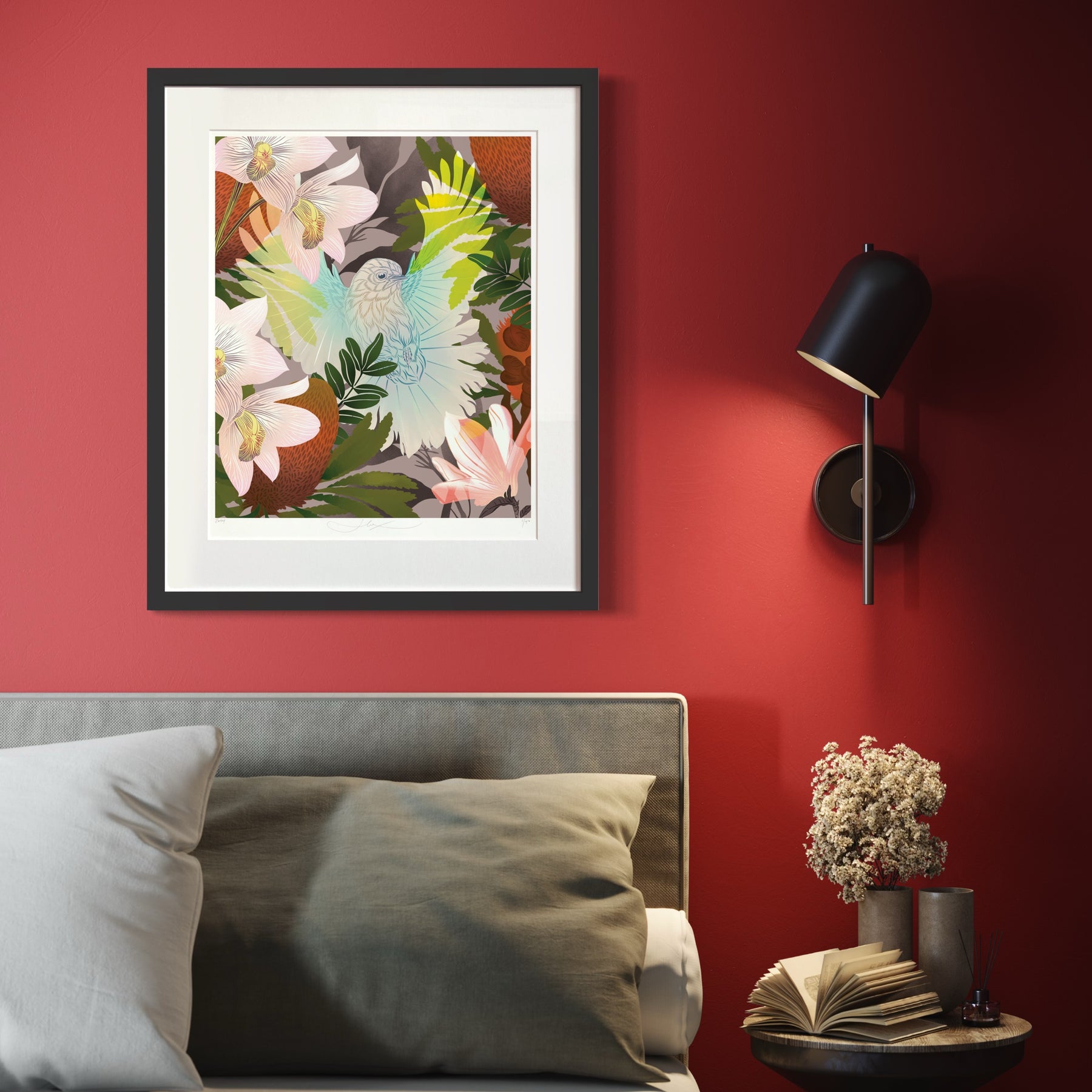 White Fantail & Banksia Premium Digital