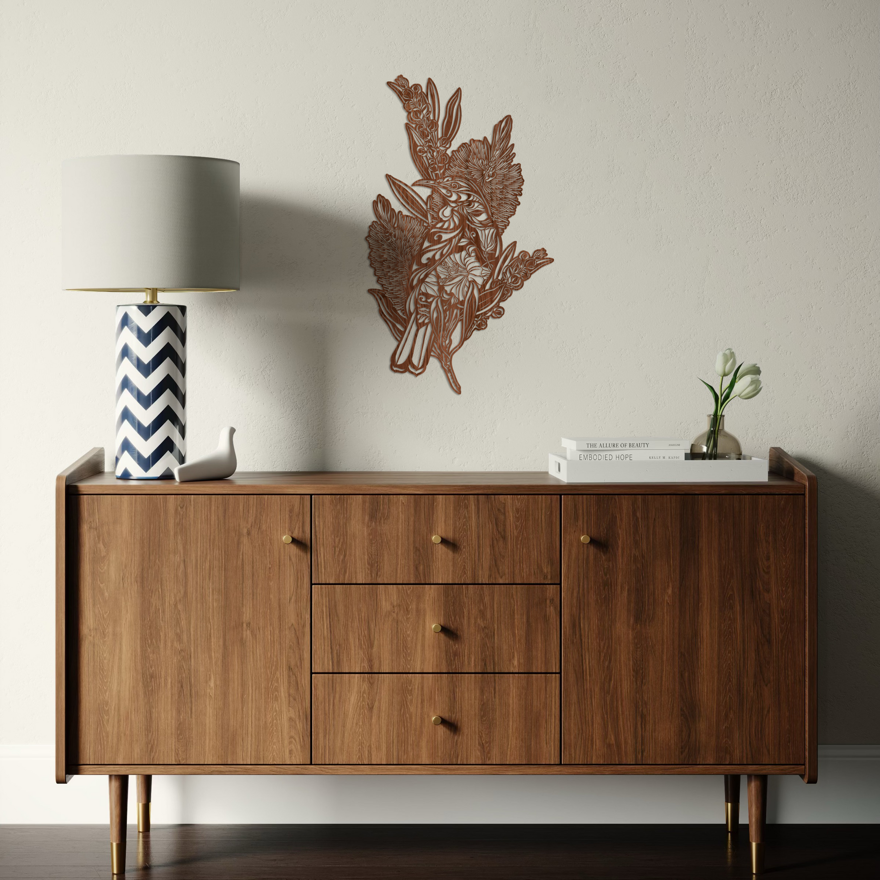 Shadow Veneer: Tūī & Bottlebrush