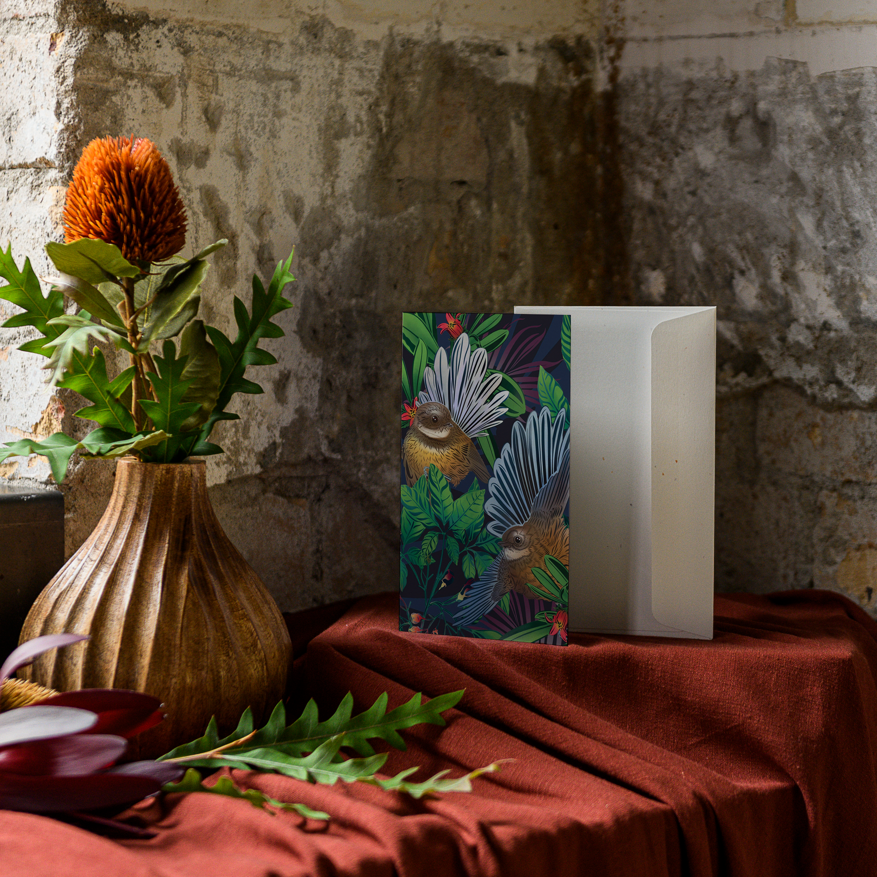 Pīwakawaka & Karo Greeting Card