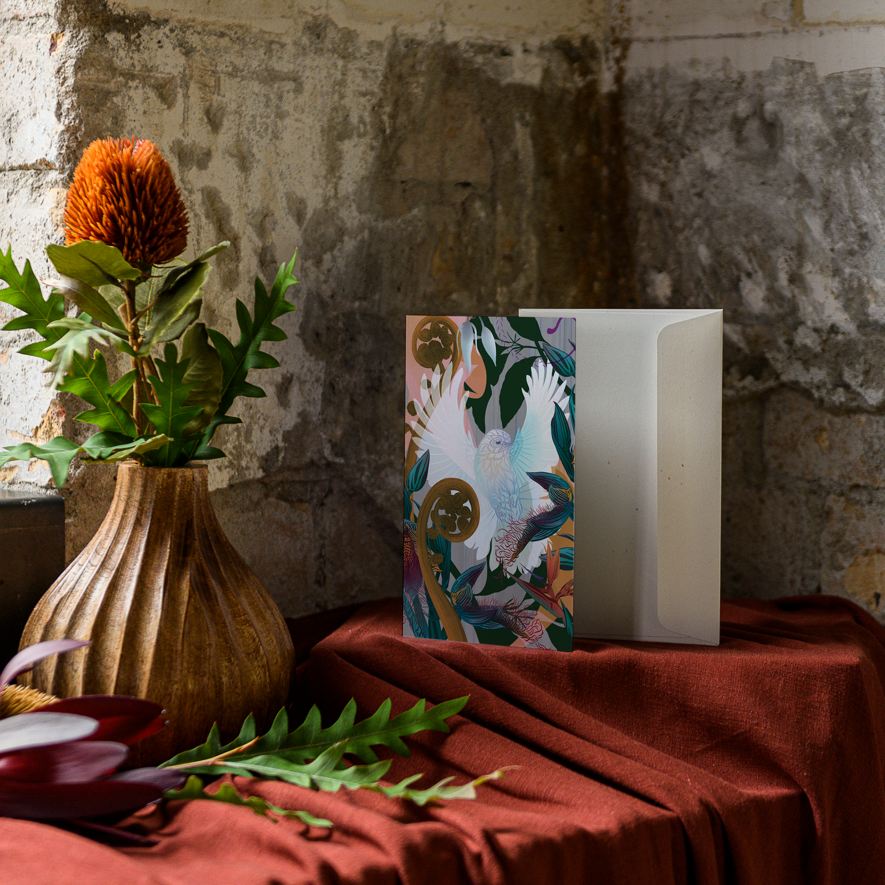 Fantail & Punga Greeting Card