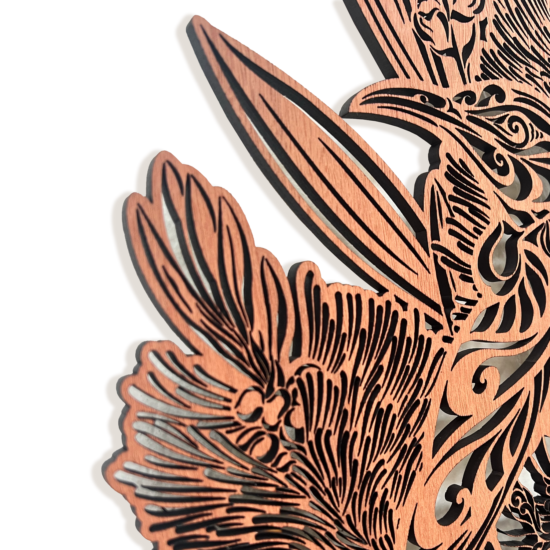 Shadow Veneer: Tūī & Bottlebrush
