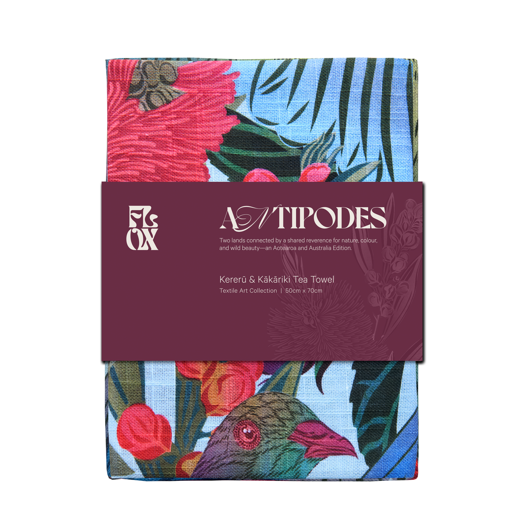 PRE ORDER: Kererū & Kākāriki Tea Towel